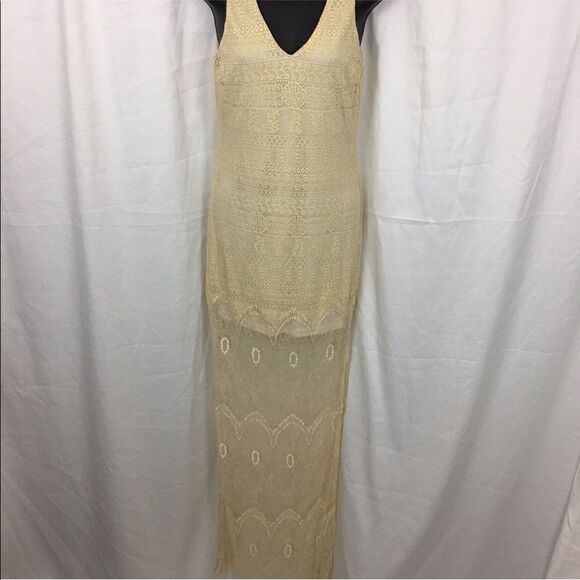 Lush Lace Cream Maxie Dress Small - Picture 6 of 8
